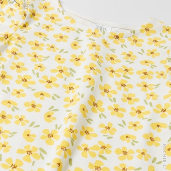 Zara Floral Balloon Sleeve Shirt - Picture 3 of 7